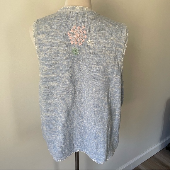 White Stag Cotton embellished women’s vest grandma core snowman xl blue - Picture 2 of 6